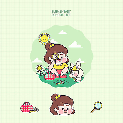 캐릭터 여자 교육 어린이 일러스트 돋보기 교육캐릭터 한명 초록색 태양 토끼 곤충채집 애벌레 에듀 채집통 탐구생활 여자한명만 소녀한명만 스쿨팩 일러캐릭터 AI파일 자연요소 1 컬러 곤충 포유류 통 사람 반려동물 관찰 벌레 수집 에듀케이션 여자만 소녀만 파일형식 벡터