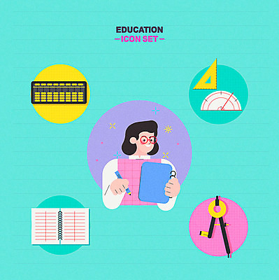 캐릭터 여자 교육 일러스트 교육캐릭터 자 한명 공책 주판 수학 삼각자 컴파스 수학교육 각도기 민트색 에듀 주산 여자한명만 스쿨팩 일러캐릭터 AI파일 1 컬러 교과목 문구용품 사람 계산기 에듀케이션 여자만 파일형식 벡터