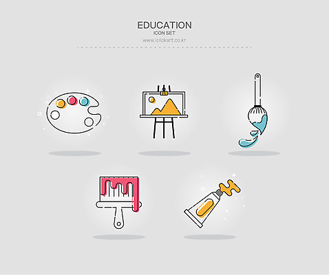 아이콘 교육 미술 사람없음 세트 물감 붓 이젤 캔버스 미술교육 교육아이콘 에듀 스쿨팩 2D아이콘 AI파일 문화예술 미술도구 에듀케이션 파일형식 벡터