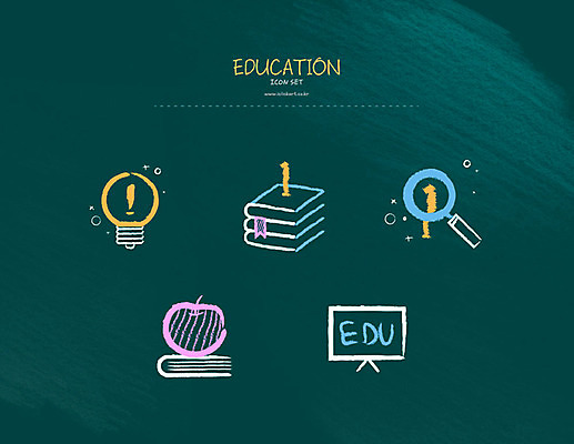 아이콘 1 교육 전구 돋보기 사람없음 책 세트 사과 초크 교육아이콘 에듀 스쿨팩 2D아이콘 AI파일 과일 에듀케이션 파일형식 벡터