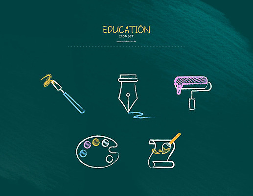 아이콘 교육 미술 사람없음 세트 만년필 물감 붓 팔레트 초크 미술교육 교육아이콘 페인트롤러 에듀 스쿨팩 2D아이콘 AI파일 문화예술 펜 미술도구 에듀케이션 파일형식 벡터
