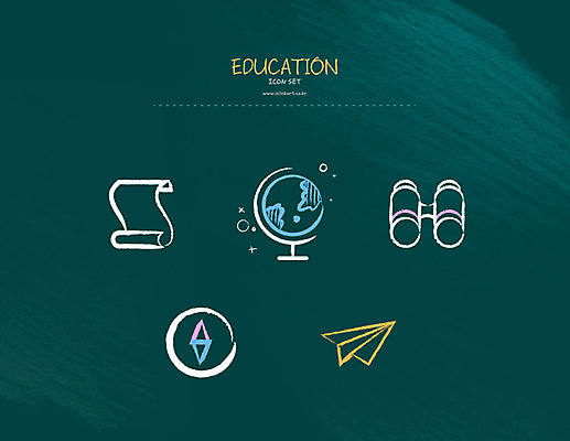 아이콘 교육 지도 사람없음 세트 지구본 망원경 나침반 종이비행기 초크 교육아이콘 세계사 에듀 스쿨팩 2D아이콘 AI파일 종이접기 에듀케이션 파일형식 벡터