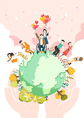 전신 PSD 나무 구름 손 여자 남자 지구 분홍색 두마리 연주 일러스트 농구 사랑 사람 여러명 20대 성인 신체부위 하트 춤 장애인 휠체어 하트풍선 풍선 동행 개선 비장애인 시각장애인 안내견 의수 의족 장애인의날 평등 국내일러스트 자연요소 모양 식물 감정 음악 컬러 다수 컨셉 2 문화예술 청년 구기 개 장애 파일형식 법정기념일