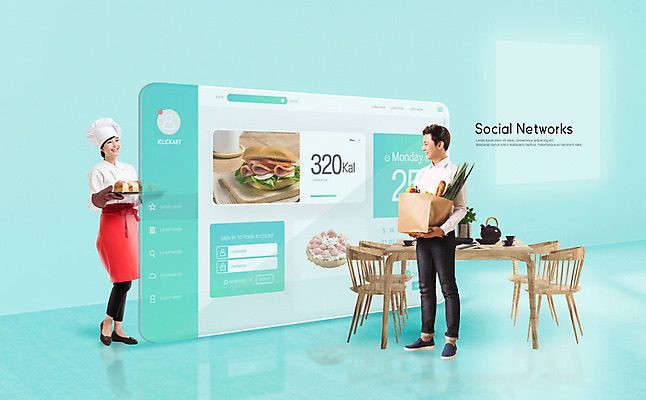 전신 PSD 편집이미지 여자 남자 빵 식탁 샌드위치 요리사모자 미소 사람 20대 성인 두명 옆모습 30대 쇼핑 스크린 요리사 한국인 정보 네트워크 조리복 제빵 소통 민트색 소셜네트워크 성인만 이미지편집 직업 모자_잡화 음식 뷰포인트 컬러 컨셉 유니폼 탁자 표정 동양인 청년 장년 제과제빵 파일형식