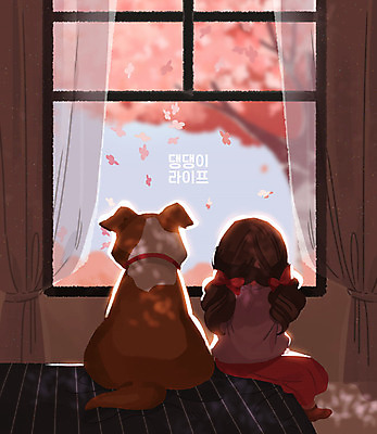 전신 PSD 동물 한마리 응시 여자 꽃잎 반려견 어린이 분홍색 일러스트 꽃나무 한명 사람 앉기 풍경 반려동물 귀여움 봄 커튼 강아지 창가 창밖 낙화 반려 소녀한명만 국내일러스트 나무 1 시선 계절 꽃 컬러 컨셉 창문 모션 개 여자한명만 소녀만 파일형식