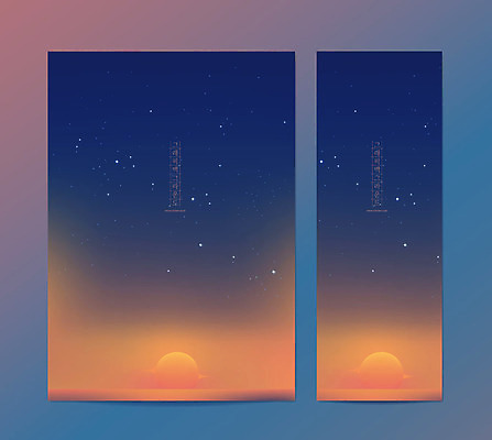 템플릿 배너 배너템플릿 포스터 세로배너 백그라운드 그래픽백그라운드 사람없음 그래픽 태양 노을 현수막 남색 그라데이션 AI파일 자연요소 컬러 세로 파일형식 벡터