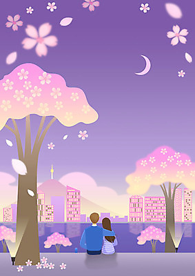 전신 PSD 나무 커플 여자 남자 꽃 백그라운드 데이트 일러스트 프레임 따뜻함 앉기 성인 두명 보라색 봄풍경 봄 벚꽃 벚나무 구경 한강 힐링 성인만 봄배경 국내일러스트 식물 계절 컬러 관계 모션 서울 사람 풍경 랜드마크 파일형식