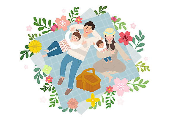 전신 공원 여자 남자 꽃 딸 아들 어린이 잎 일러스트 가족 엄마 미소 사람 앉기 여러명 성인 하이앵글 눕기 소풍 바구니 벚꽃 아기 아빠 민들레 핵가족 즐거움 돗자리 봄소풍 소풍바구니 국내일러스트 AI파일 식물 공공시설 감정 뷰포인트 다수 관계 모션 표정 야외활동 봄 파일형식 벡터