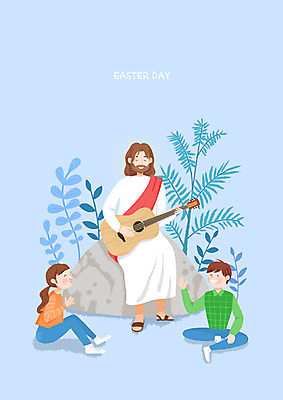 전신 PSD 여자 남자 기독교 어린이 연주 일러스트 부활절 기념 대화 사랑 미소 사람 앉기 이벤트 성인 세명 파란색 믿음 봄 바위 기타 예수 하나님 즐거움 부활 찬양 국내일러스트 계절 기념일 감정 종교 음악 컬러 모션 현악기 표정 말하기 돌_바위 신_종교 파일형식