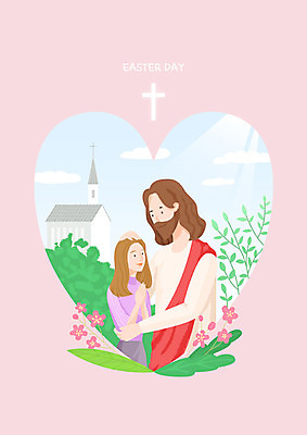 PSD 나무 여자 남자 꽃 기독교 십자가 잎 일러스트 안기 부활절 기념 따뜻함 사랑 사람 이벤트 상반신 성인 두명 교회 믿음 기도 하트 예수 하나님 부활 국내일러스트 모양 식물 기념일 감정 종교 종교건축 모션 건물 신_종교 파일형식