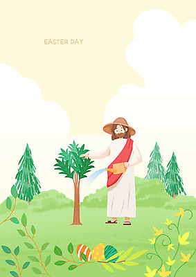 전신 PSD 나무 남자 행복 기독교 일러스트 나뭇잎 기념 사랑 한명 사람 이벤트 초원 성인 초록색 믿음 물뿌리개 예수 하나님 물주기 부활절계란 부활 돌봄 신앙심 국내일러스트 식물 1 감정 종교 컬러 잎 모션 부활절 계란 신_종교 파일형식