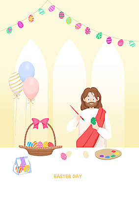 PSD 남자 기독교 일러스트 기념 선물 사랑 한명 사람 이벤트 상반신 성인 파티 교회 바구니 믿음 붓 색칠 예수 하나님 부활절계란 부활 풍선 가랜드 꾸미기 국내일러스트 1 감정 종교 종교건축 부활절 건물 계란 신_종교 파티용품 파일형식