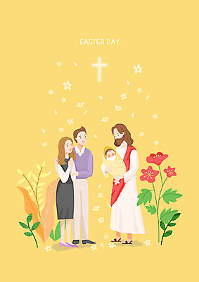 전신 PSD 부부 여자 남자 꽃 행복 기독교 십자가 잎 일러스트 가족 나뭇잎 부활절 기념 사랑 사람 이벤트 여러명 성인 노란색 믿음 봄 기도 아기 예수 하나님 축복 부활 세례 신앙심 국내일러스트 식물 커플 계절 기념일 감정 종교 컬러 다수 컨셉 관계 신_종교 파일형식