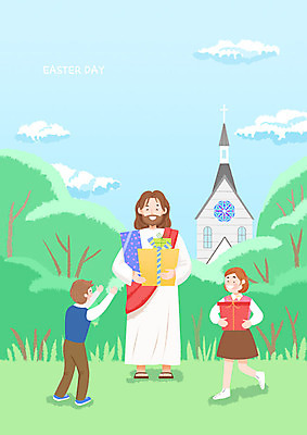 전신 PSD 여자 남자 행복 기독교 어린이 일러스트 부활절 기념 선물 사랑 사람 이벤트 성인 세명 초록색 선물상자 파티 교회 믿음 예수 하나님 즐거움 부활 신앙심 국내일러스트 기념일 감정 종교 컬러 종교건축 건물 상자 신_종교 파일형식