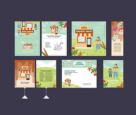 전신 템플릿 배너템플릿 여자 남자 꽃 어린이 빵 잎 사람 이벤트 잔디 초원 세명 세트 빵집 현수막 도넛 컵케이크 전단 엽서 초대장 제빵 머핀 약도 마카롱 소봉투 행사세트 행사템플릿 AI파일 식물 배너 음식 지도 디저트 편지봉투 카드_감사 제과제빵 케이크 상점 편지 홍보물 파일형식 벡터