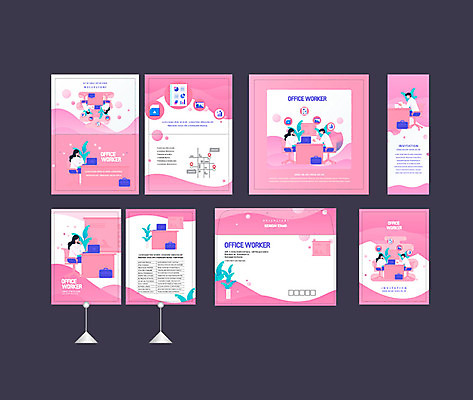 템플릿 배너템플릿 여자 남자 화분 분홍색 의자 서류가방 비즈니스 사람 이벤트 여러명 상반신 성인 노트북 세트 사무실 현수막 작업 직장인 책상 전단 문서 엽서 초대장 약도 소봉투 행사세트 행사템플릿 AI파일 직업 배너 컬러 가구 다수 지도 가방 편지봉투 카드_감사 전자제품 편지 홍보물 파일형식 벡터