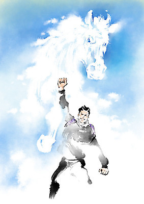 PSD 구름 남자 남학생 대학생 일러스트 캘리그라피 하늘 붓터치 미래 형상 한명 사람 상반신 성인 파란색 손들기 파이팅 외침 꿈 말_동물 번짐 성인남자한명만 국내일러스트 자연요소 1 학생 컬러 컨셉 포유류 모션 소리 남자한명만 성인남자만 파일형식 효과