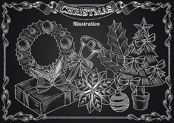 PSD 꽃 리본 크리스마스장식 크리스마스 일러스트 나뭇잎 프레임 선물 사람없음 선물상자 크리스마스트리 칠판 종 초크 초크일러스트 초크아트 크리스마스종 크리스마스리스 국내일러스트 식물 기념일 잎 상자 화환 그림 파일형식