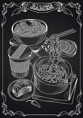 PSD 리본 음식 일러스트 젓가락 고추 김치 프레임 사람없음 칠판 라면 냄비 분식 초크 단무지 초크일러스트 초크아트 컵라면 국내일러스트 한식 채소 수저 면류 솥 그림 파일형식