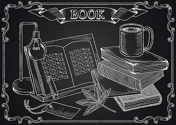 PSD 리본 단풍 일러스트 전구 나뭇잎 프레임 사람없음 책 컵 칠판 머그컵 초크 초크일러스트 초크아트 독서대 북마크 북스탠드 책더미 국내일러스트 식기 잎 그림 무더기 파일형식