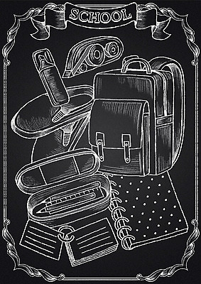 PSD 리본 일러스트 학교 학용품 책가방 프레임 실내화 사람없음 연필 볼펜 공책 칠판 메모지 초크 스프링노트 초크일러스트 초크아트 필통 형광펜 수정테이프 국내일러스트 교육 신발 가방 문구용품 필기구 펜 사무용품 그림 파일형식