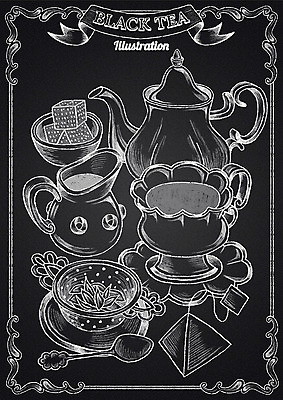 PSD 리본 일러스트 주전자 디저트 프레임 사람없음 칠판 찻잔 티스푼 각설탕 초크 시럽 초크일러스트 초크아트 홍차 티백 국내일러스트 음식 주방용품 잔 차_음료 숟가락 설탕 그림 파일형식