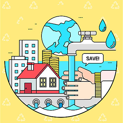 손 지구 돈 일러스트 주택 건물 신체부위 노란색 자연보호 동전 물방울 절약 댐 수도꼭지 수도 물절약 식수 아나바다 자원절약 국내일러스트 AI파일 건축물 공공시설 컬러 컨셉 자연 사람 물 재산 보호 파일형식 벡터