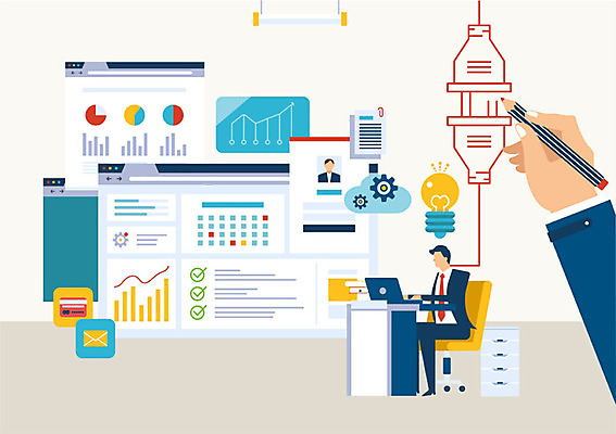 전신 손 남자 일러스트 비즈니스 전구 그래프 아이디어 한명 사람 앉기 성인 신체부위 노트북 펜 스크린 모니터 업무 작업 직장인 비즈니스맨 그리기 이메일 책상 톱니바퀴 국내일러스트 AI파일 직업 1 가구 컨셉 모션 전자제품 컴퓨터 필기구 파일형식 벡터