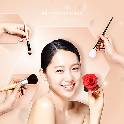 PSD 편집이미지 손 응시 여자 꽃 한송이 한명 미소 들기 사람 상반신 20대 성인 옆모습 신체부위 화장 뷰티 한국인 화사함 메이크업브러쉬 의료성형뷰티 이미지편집 식물 1 시선 뷰포인트 컨셉 모션 표정 동양인 청년 붓 송이 파일형식