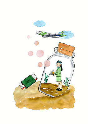 PSD 여자 음료 어린이 유니폼 일러스트 유리병 수채화 비행기 한명 사람 갈색 흙 꿈 티켓 승무원 항공권 들풀 여권 서빙 소녀한명만 국내일러스트 직업 1 옷 컬러 항공교통 병_용기 대중교통 여자한명만 소녀만 파일형식