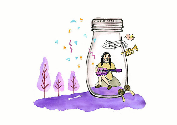 PSD 나무 한마리 여자 어린이 음악 연주 음표 일러스트 조류 유리병 수채화 한명 사람 앉기 보라색 연주자 꿈 바위 기타 나팔 마라카스 소녀한명만 국내일러스트 식물 동물 1 기호 악기 컬러 모션 현악기 병_용기 문화예술 타악기 음악가 돌_바위 여자한명만 소녀만 파일형식