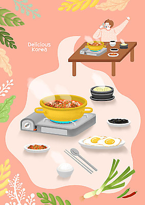 PSD 서양인 외국인 남자 행복 한식 여행 일러스트 고추 밥 한국 한명 사람 상반신 성인 상차림 계란프라이 버너 즐거움 계란찜 맛집 대파 김치찌개 국내여행 맛있는 국내일러스트 1 감정 아시아 음식 채소 인종 계란요리 찌개 찜 파 파일형식