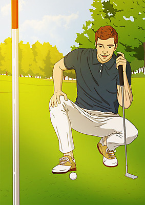 전신 PSD 응시 남자 스포츠 골프 일러스트 골프장 골프공 한명 사람 잔디 성인 야외 초록색 골프채 깃발 집중 아트툰 성인남자한명만 국내일러스트 식물 1 시선 컬러 컨셉 공 스포츠시설 골프용품 구기 그림 남자한명만 성인남자만 파일형식