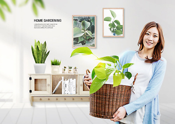 PSD 식물 편집이미지 응시 여자 화분 액자 거실 한명 미소 들기 사람 상반신 20대 성인 앞모습 책 초록색 인테리어 햇빛 바구니 한국인 편안함 장식장 성인여자한명만 플랜테리어 이미지편집 1 디자인 시선 뷰포인트 컬러 가구 모션 표정 동양인 청년 태양 감각 여자한명만 성인여자만 파일형식
