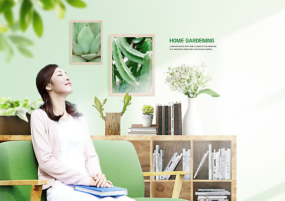 PSD 식물 편집이미지 여자 꽃 화분 액자 거실 책장 실내 한명 사람 앉기 상반신 성인 옆모습 책 초록색 30대 인테리어 소파 눈감음 꽃병 한국인 편안함 성인여자한명만 플랜테리어 이미지편집 1 디자인 뷰포인트 컬러 가구 의자 모션 동양인 내부 장년 감각 여자한명만 성인여자만 파일형식