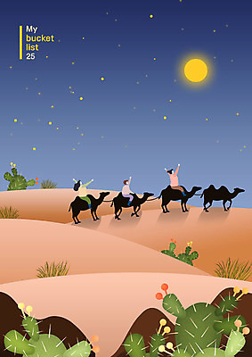 전신 PSD 라이프스타일 여자 남자 행복 별 여행 일러스트 선인장 사람 성인 세명 파란색 친구 주황색 사막 체험 즐거움 낙타 사막여행 버킷리스트 국내일러스트 자연요소 식물 감정 컬러 컨셉 포유류 관계 생활 리스트 파일형식