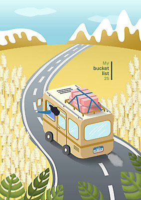 PSD 라이프스타일 여자 행복 도로 여행 일러스트 자연 갈대 한명 사람 상반신 성인 노란색 운전 가을 즐거움 캠핑카 설레임 가을여행 버킷리스트 국내일러스트 식물 1 계절 감정 길 컬러 교통시설 모션 자동차 생활 생태계 리스트 파일형식 가을_계절