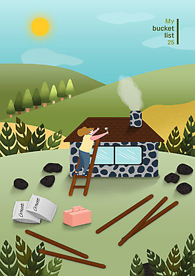 전신 PSD 나무 라이프스타일 여자 행복 여행 일러스트 사다리 자연 지붕 한명 사람 성인 초록색 파란색 청춘 태양 도구 시골 페인트칠 수리 편안함 들풀 언덕 즐거움 내집마련 시멘트 연장세트 버킷리스트 국내일러스트 자연요소 식물 1 감정 컬러 컨셉 페인팅 부동산 생활 공구 감각 생태계 리스트 파일형식