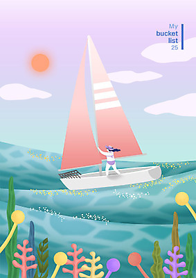 전신 PSD 라이프스타일 여자 수영복 행복 파도 바다 여행 요트 일러스트 항해 한명 사람 성인 여름 비키니 태양 보라색 도전 고급 모험가 즐거움 버킷리스트 국내일러스트 자연요소 1 옷 계절 감정 컬러 컨셉 배_교통 생활 리스트 파일형식