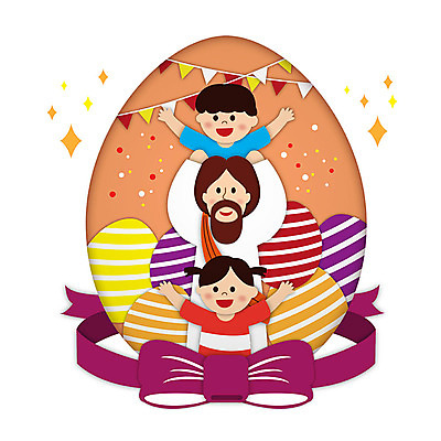 여자 남자 리본 기독교 어린이 일러스트 사람 상반신 성인 세명 줄무늬 만세 예수 하나님 목말 페이퍼아트 즐거움 부활절계란 가랜드 국내일러스트 AI파일 감정 종교 무늬 모션 부활절 계란 신_종교 파티용품 파일형식 벡터