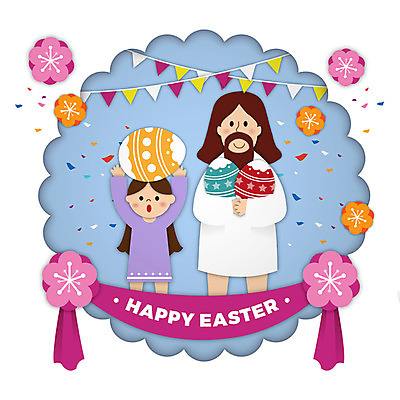 여자 남자 꽃 리본 기독교 어린이 분홍색 일러스트 안기 들기 사람 상반신 성인 두명 파란색 예수 하나님 페이퍼아트 즐거움 부활절계란 가랜드 국내일러스트 AI파일 식물 감정 종교 컬러 모션 부활절 계란 신_종교 파티용품 파일형식 벡터