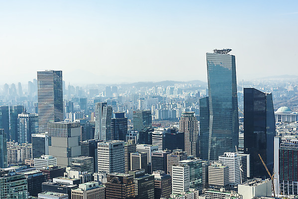 포토 JPG 주간 비즈니스 하늘 서울 한국 풍경 빌딩 사람없음 야외 파란색 하이앵글 도시풍경 맑음 봄 여의도 전경 국내포토 자연요소 계절 아시아 뷰포인트 컬러 날씨 건물 도시 파일형식 탑뷰