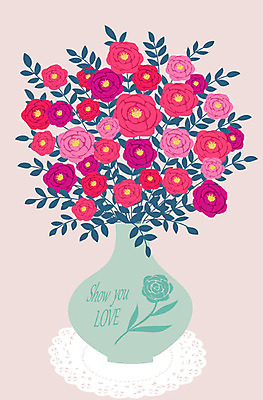 식물 꽃 화분 분홍색 잎 일러스트 사람없음 컬러풀 한개 꽃병 자주색 오브젝트 정물화 국내일러스트 AI파일 레이스천 1 컬러 직물 그림 파일형식 벡터