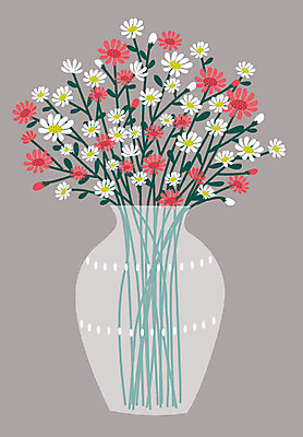 식물 꽃 화분 일러스트 사람없음 빨간색 컬러풀 한개 꽃병 회색 흰색 투명 오브젝트 정물화 국내일러스트 AI파일 1 컬러 그림 파일형식 벡터