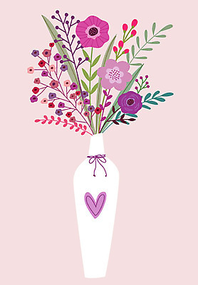 식물 꽃 화분 분홍색 잎 일러스트 사람없음 초록색 한개 꽃병 흰색 하트 오브젝트 정물화 국내일러스트 AI파일 모양 1 컬러 그림 파일형식 벡터