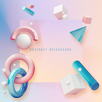 도형 PSD 편집이미지 분홍색 백그라운드 사각프레임 사람없음 그래픽 3D 여러개 원형 막대기 고리 입체 정사각형 원기둥 그라데이션 원뿔 입체도형 메터리얼디자인 카피스페이스 이미지편집 편집3D 디자인 컬러 다수 프레임 사각형 공백 디지털합성 파일형식