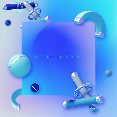 PSD 편집이미지 백그라운드 사각프레임 사람없음 그래픽 파란색 3D 여러개 원형 막대기 고리 입체 원기둥 그라데이션 입체도형 메터리얼디자인 카피스페이스 이미지편집 편집3D 도형 디자인 컬러 다수 프레임 사각형 공백 디지털합성 파일형식