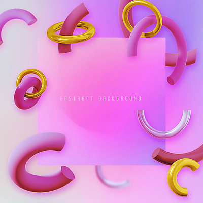 PSD 편집이미지 분홍색 백그라운드 사각프레임 사람없음 그래픽 3D 보라색 여러개 막대기 고리 입체 그라데이션 입체도형 메터리얼디자인 카피스페이스 이미지편집 편집3D 도형 디자인 컬러 다수 프레임 사각형 공백 디지털합성 파일형식
