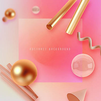 PSD 편집이미지 분홍색 백그라운드 사각프레임 사람없음 그래픽 3D 여러개 원형 막대기 입체 원기둥 그라데이션 원뿔 입체도형 메터리얼디자인 카피스페이스 이미지편집 편집3D 도형 디자인 컬러 다수 프레임 사각형 공백 디지털합성 파일형식