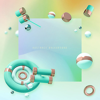 PSD 편집이미지 백그라운드 사각프레임 사람없음 그래픽 3D 여러개 원형 막대기 고리 입체 원기둥 그라데이션 민트색 입체도형 메터리얼디자인 카피스페이스 이미지편집 편집3D 도형 디자인 컬러 다수 프레임 사각형 공백 디지털합성 파일형식
